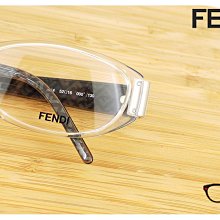 【My Eyes 瞳言瞳語】FENDI 義大利品牌 透明橢圓型膠框光學眼鏡 穩重高雅款 淺鼻托 複合設計 (F614)