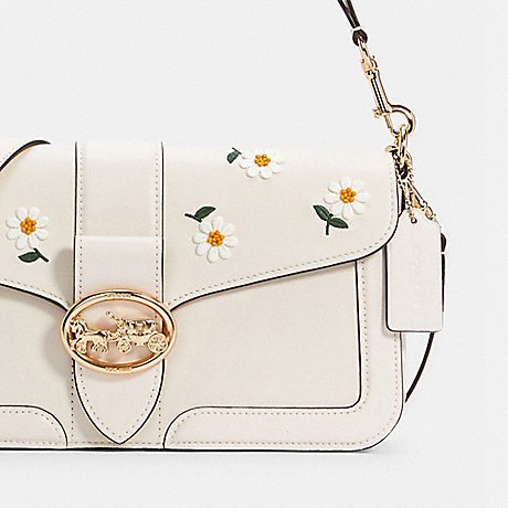 COACH 斜背包 現貨 C3594 GEORGIE DAISY 折扣款 全新正品 立體雛菊刺繡+大馬車釦環 酒神包