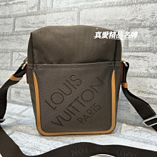 《真愛名牌精品》LV M93224 灰色帆布包 斜背包  *8成新*(64754)