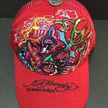 Ed hardy 和平 十字架 潮帽 全新 卡車帽 棒球帽 鴨舌帽 紅色 現貨