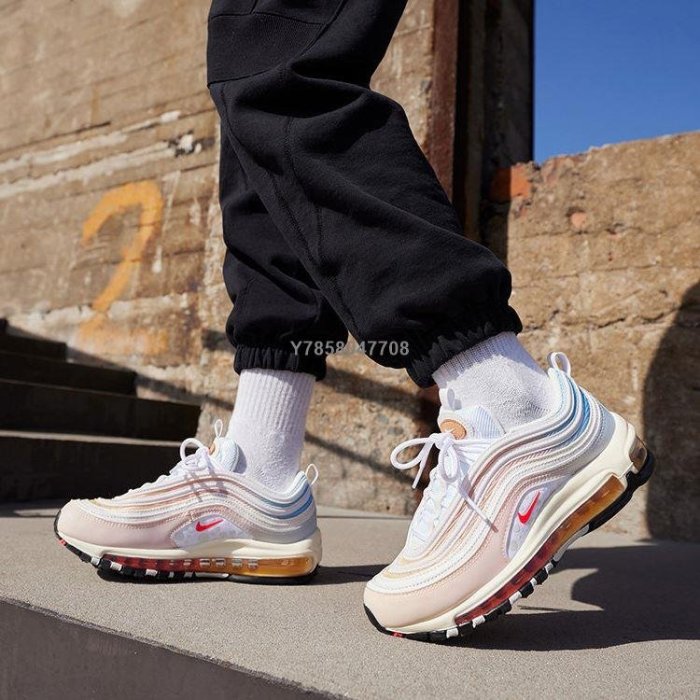 【正品】Nike Air Max 97 彩虹 漸層 粉藍 馬卡龍百搭休閒耐克慢跑鞋 DD8500-161 女鞋