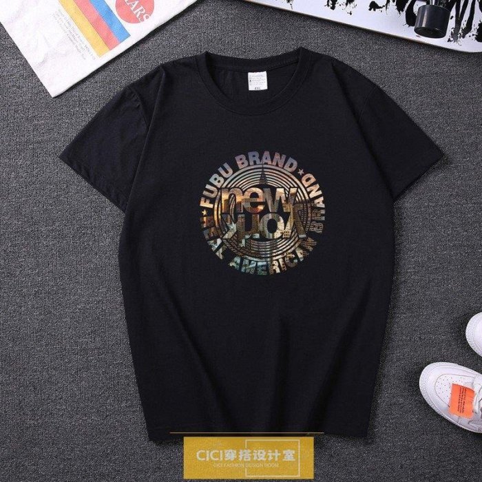 新品 /M8XL/2色 大碼圖案印花大學T 大尺碼T恤 夏季寬鬆短袖T恤 加大加肥男生衣著 百搭時尚休閒上衣促銷