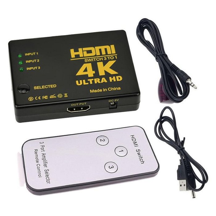 HDMI切換器 5進1出/3進1出  切換盒 擴充分配器 切換器 HDMI線 4K 高畫質【GC340】 久林批發