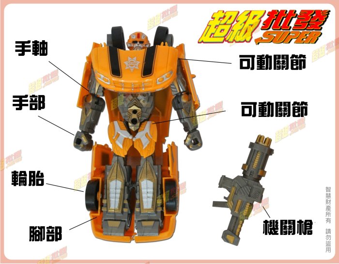 ◎超級批發◎正隆 E187-001158 迷你大黃峰 6.5吋 機器人變形金鋼 模型車 變形車 機器人變汽車 益智玩具