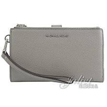 【茱麗葉精品】全新精品 MICHAEL KORS 專櫃商品 WRISTLETS 荔紋手提式雙拉鍊長夾.珍珠灰 現貨