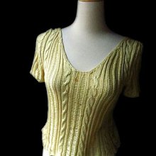 *Beauty*ORWELL黃色V領短袖針織衫S號:特價3000元GR 原價3萬多元