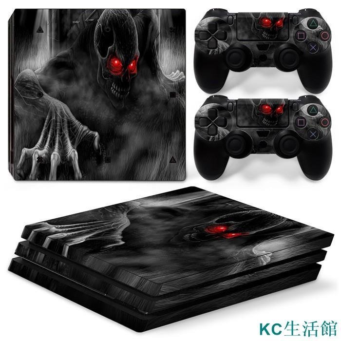 工廠直銷PS4 PRO貼紙PS4 PRO彩貼膜 痛機貼 個性貼 骷顱頭多款 配送兩個手把貼-居家百貨商城