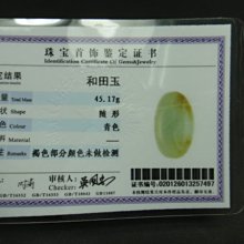 【競標網】天然頂級正宗和闐玉雕刻水籽料45克(S65)(附鑑定書)(網路特價品、原價900元)限量一件