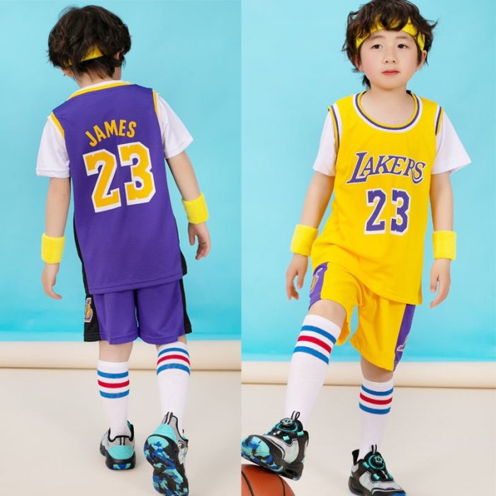 籃球服套裝短袖男女童夏庫里30號23號詹姆斯湖人24號科比球衣