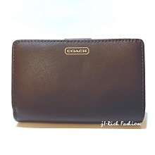 就愛精品店❤️ 庫存出清-COACH 咖啡色防刮皮革材質中夾 #50431