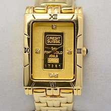《寶萊精品》CREDIT SUISSE 金色石英男士錶 (美製)