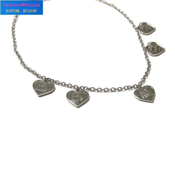 Human Made Five Heart Necklace Silver 