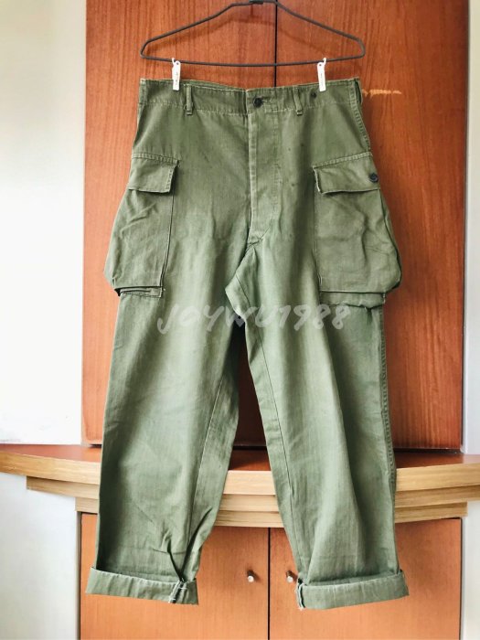 WW2 40s 美軍公發M-43 HBT trousers 人字紋自用老品P44 | Yahoo奇摩拍賣