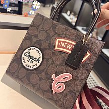 Aimi精品代購 Coach CE593 蔻馳新款Ski徽章女士托特包 附購證 商品吊牌標籤