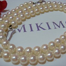 賠售換現二手真品 MIKIMOTO 鏡面皮光天然6-6.5MM珍珠套鍊