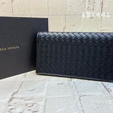 《真愛名牌精品》Bottega Veneta (BV)316005 1000 黑色編織(大)對折長夾 *全新品*代購