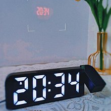 鬧鐘 新款多功能簡約投影鬧鐘桌面夜光時鐘智能投射鐘床頭靜音電子鐘表