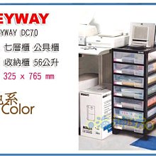 =海神坊=台灣製 KEYWAY DC70 愛迪生七層櫃 抽屜整理箱 收納箱 分類置物箱 附輪 56L 2入2100元免運