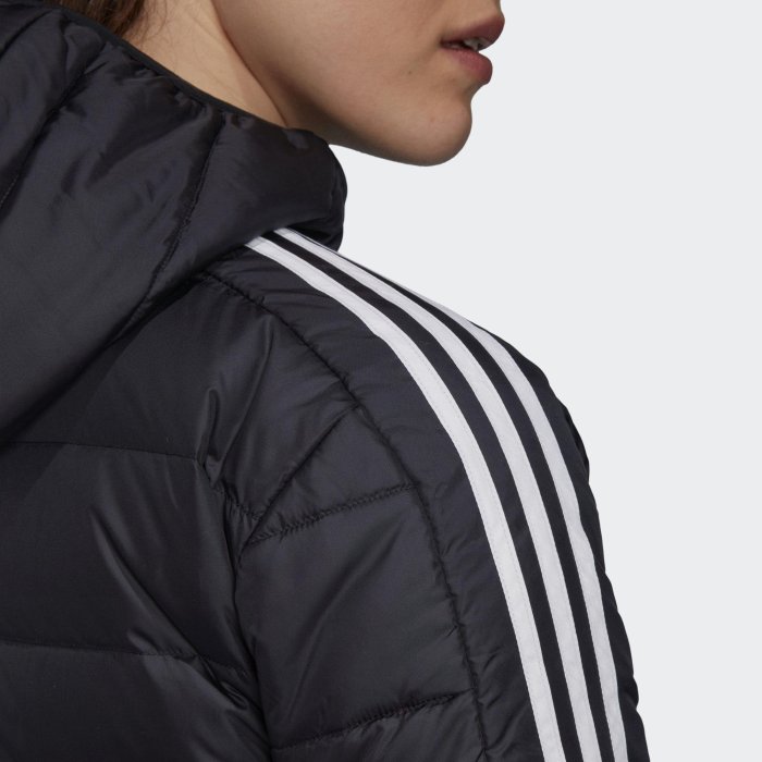 【豬豬老闆】ADIDAS ESSENTIALS 黑色 外套 長版 修身 羽絨 休閒 運動 女款 GH4590