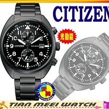 【全新原廠CITIZEN】【天美鐘錶店家直營】【下殺↘超低價有保固】星辰光動能全黑三眼計時多功能錶 CA7047-86E