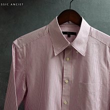 CA 專櫃品牌 G2000 粉紅條紋 純棉 合身版 長袖襯衫 15 33 一元起標無底價Q613
