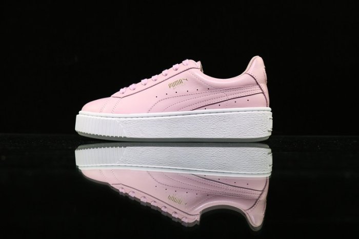 Puma White-Gold Basket Platform Core 彪馬 粉白 厚底 松糕鞋 364040-03