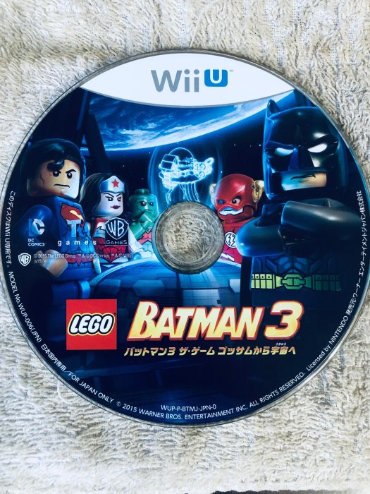 WiiU 樂高蝙蝠俠3 飛越高譚市 LEGO Batman Wii U純日版 二手品經典不敗款~  ~狀況極新，保證正版