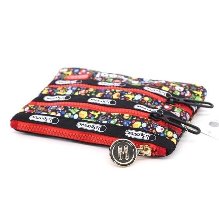 限量促銷商 現貨 LeSportsac x Nintendo 3 zip 瑪麗歐 化妝包 收納袋 瑪利歐 任天堂 7158 降落傘防水