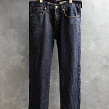 CA 瑞典品牌 H&M 深藍仿舊 排扣 合身版 牛仔褲 31腰 一元起標無底價Q657