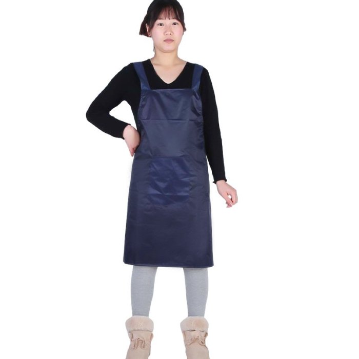 工作圍裙 時尚短款防水耐油圍裙耐磨白色背帶成人圍腰食堂廚房防水圍裙FG064