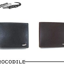 【寧寧精品*台中30年老店* Crocodile 鱷魚】黑色 咖啡色 牛皮 真皮 短夾 長夾 0203-11021-11