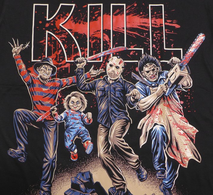 【Mr.17】KISS KILL 佛萊迪 恰吉 傑森 德州電鋸殺人魔 驚悚恐怖電影 T-SHIRT 短袖T恤(N292)
