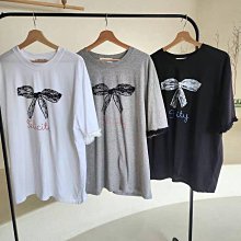 【樂蜜衣櫥】正韓 韓國空運 春夏新品 英文蝴蝶結蕾絲上衣 韓國連線代購 03267