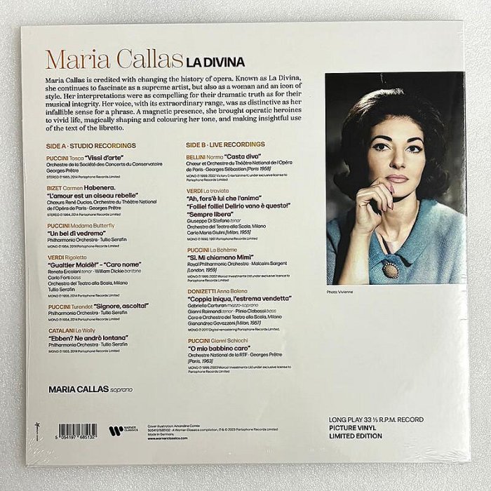 正版 瑪麗亞·卡拉斯 Maria Callas La Divina LP黑膠 畫膠