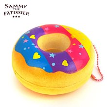 含稅 日本正版 甜甜圈 彩虹款 捏捏吊飾 吊飾 捏捏樂 軟軟 squishy 捏捏 Sammy【616500】