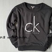 ☆【CK女生館】☆【Calvin Klein LOGO印圖落肩長袖T恤/大學T】☆【CKG001H6】(S)