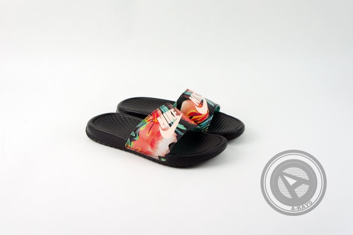 【A-KAY0】NIKE 女鞋 W BENASSI JDI PRINT FLORAL 花卉 黑【618919-019】