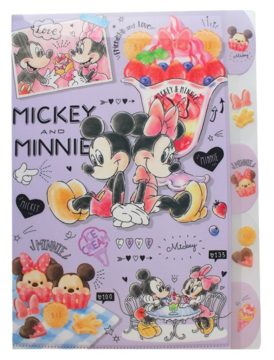 【卡漫迷】 米奇 米妮 五層 資料夾 甜點 ㊣版 L字型 A4 文件夾 檔案夾 Mickey Minnie 米老鼠 L夾