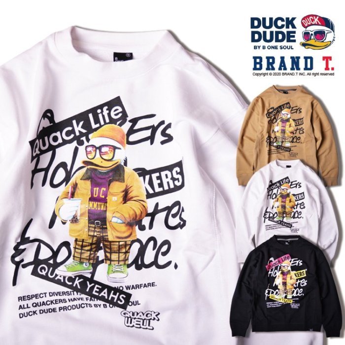 【Brand T】免運 達酷鴨 DUCK DUDE DUDE CREW 站立*鴨子*LOGO*大學T*衛衣*3色