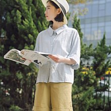 ＳｅｙｅＳ 日系雜誌自然風古著格紋五分袖清新襯衫