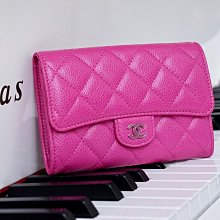 Chanel A31505 Small wallet 中夾 荔枝紋 桃紅