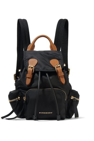 Burberry rucksack backpack   黑＋焦糖色 小款 後背包（有金屬鍊的舊款） 全新 正品