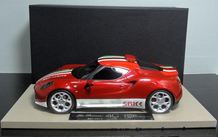 【M.A.S.H】[現貨瘋狂價] Top Marques /18 Alfa Romeo 4C SBK 前導車