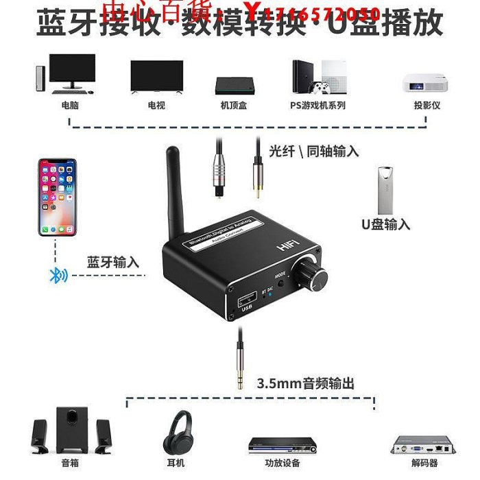 可開發票量大優惠跨境3in15.0接收器USB播放器 數字轉模擬3.5MM音頻轉換器
