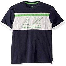 【A/X男生館】【ARMANI EXCHANGE拼接LOGO短袖T恤】【AX002E2】(M-L)