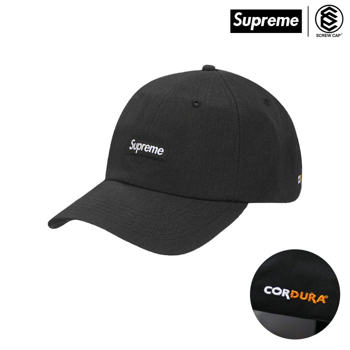 SUPREME BRUSHED CORDURA SMALL BOX 6-PANEL BLACK ⫷ScrewCap