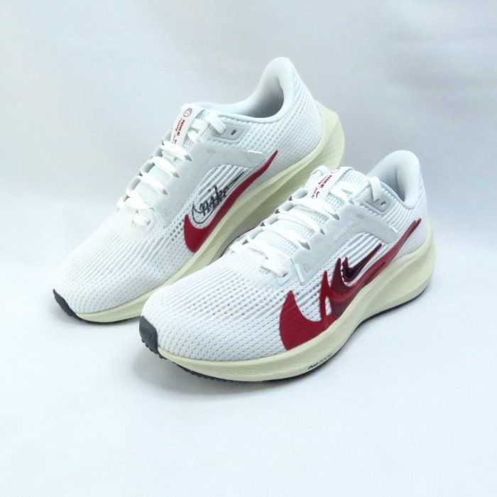 NIKE W Air Zoom Pegasus 40 PA 男女慢跑鞋 FB7703100 白灰x紅~iSport愛運動