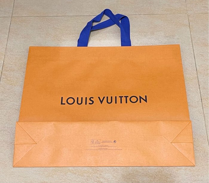 現貨實拍💖《絕對正品》LOUIS VUITTON LV 全新橘色購物包裝紙袋提袋