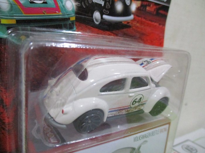 1風火輪多美火柴盒1:64合金車美捷輪小汽車復古盒裝車吊卡VW BEETLE RACING福斯金龜車白一百二十一元起標