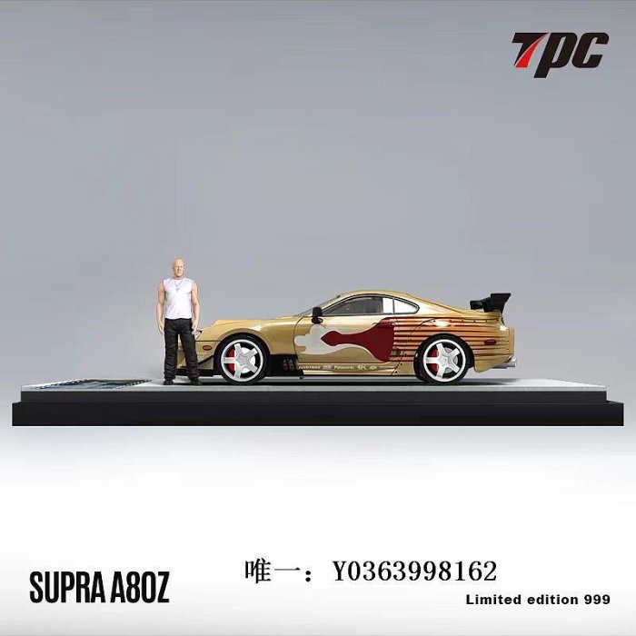 速度與激情預 TPC 豐田速霸 SUPRA A80Z 速度與激情 合金仿真汽車模型 1:64車模